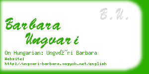 barbara ungvari business card